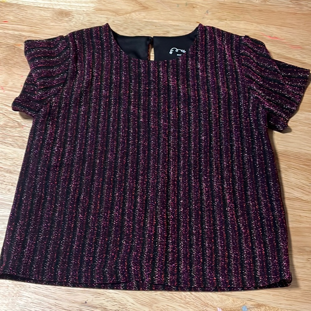 4 items for $9
 Girls Art Class Glitter top with button Medium